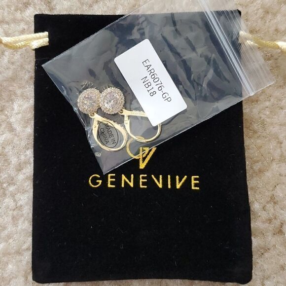 COPY - Genevive 14 K Over Sterling Silver Earrings - Picture 2 of 3